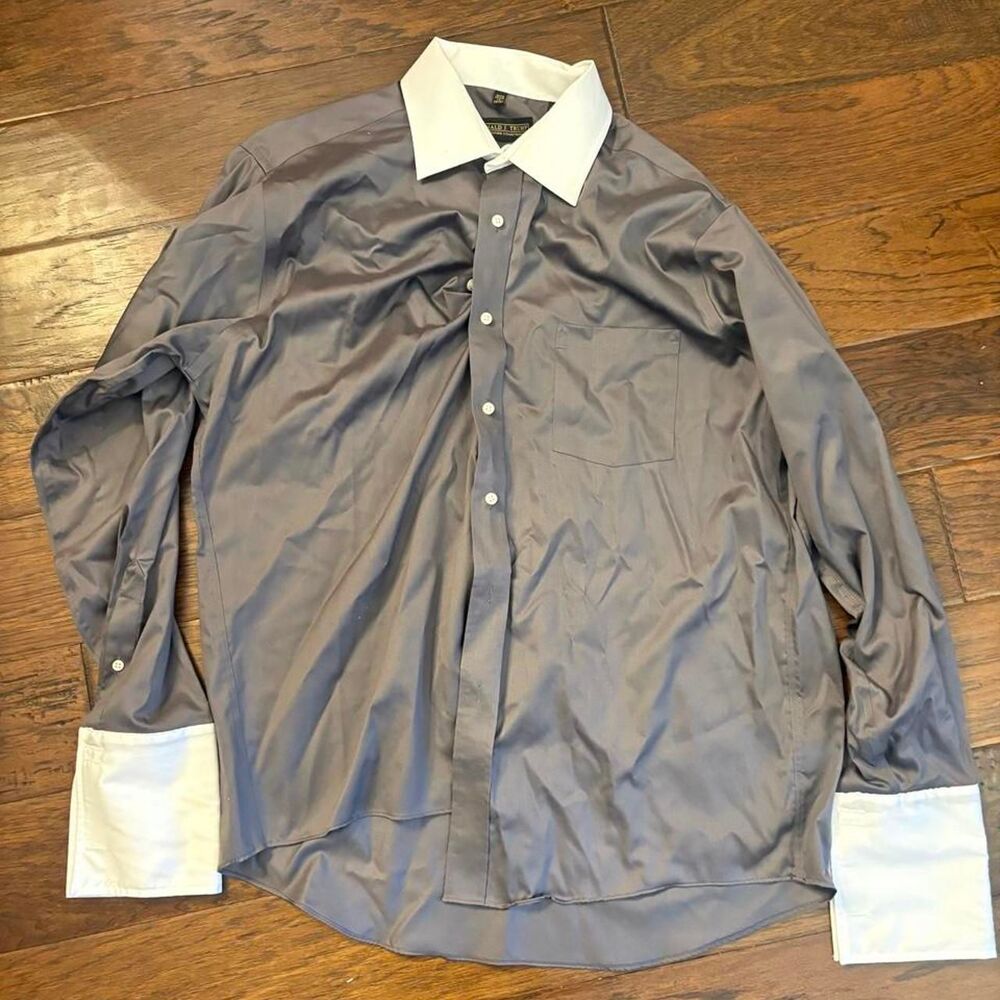 Donald-pliner Men's Grey and Blue Shirt